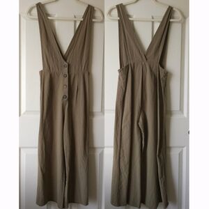 Sienna Sky Green Boho Wide Leg Buttons Jumpsuit / Overalls