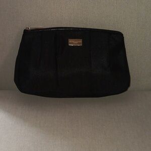 Giorgio Armani Parfums black pleated cosmetic bag pouch