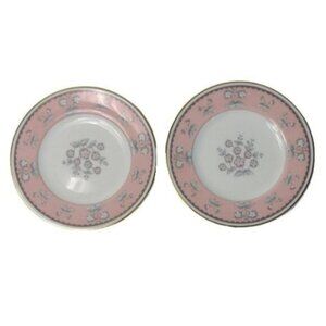 Vintage Set of 2 Wedgwood PIMPERNEL PINK Bone China Bread & Butter Plates W3652