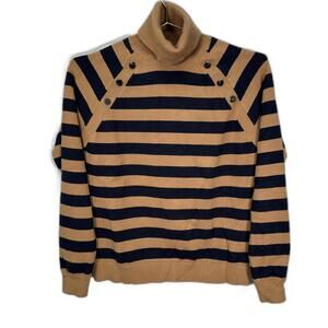 Yest Striped Brown Turtleneck Sweater 6