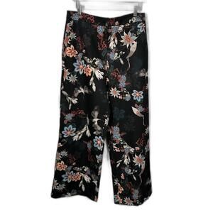 H&M Cranes and Flowers Wide Leg High Rise Pants 12