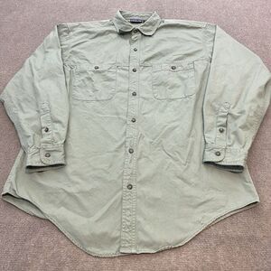 Vintage Patagonia Shirt Men's L Light Green Wash Long Sleeve