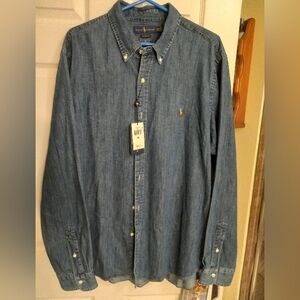 Ralph Lauren Buttoned Denim Long Sleeve Shirt XXL w/tag