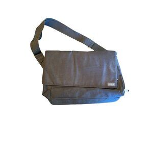 Jack Spade Black Canvas Messenger Bag With Adjustable Strap & Velcro Closure