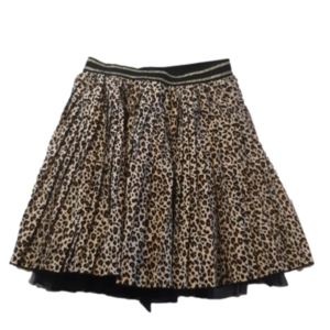 Girls pleated cheetah print skirt size XL George brand knee length elastic waist