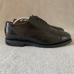 Allen Edmonds Shoes Mens 11.5 3E Black Leather Cap Toe Brogues Derby Dress Shoe