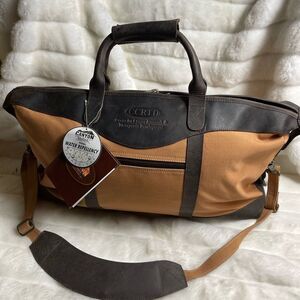 NWT Canyon outback CCRTD embossed logo brown leather and tan canvas duff…