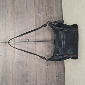 The Sak Black Pebble Leather Shoulder Bag