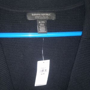 Banana Republic Organic Cotton Sweater Blazer XL Blue