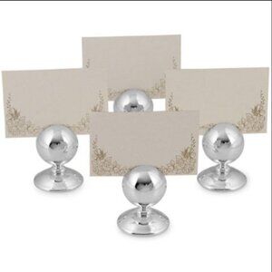 Wedgwood Ball Place Card Name Holders Silver Tone Set of 4 BRAND NEW IN BOX