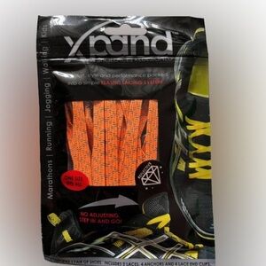 Xpand stretch no-tie laces - orange w/reflector