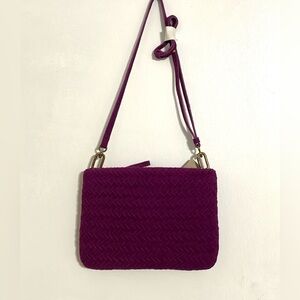 ⬇️Price Drop⬇️ Madewell The Puff Crossbody Bag woven purple leather NWT