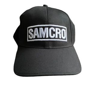 Sons of Anarchy SAMCRO Fitted Ball Cap Streetwear Bikercore Black & White Casual