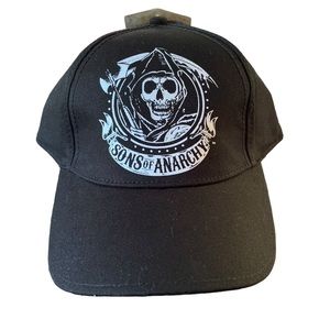 Sons of Anarchy SAMCRO Fitted Ball Cap Streetwear Casual Bikercore Black White