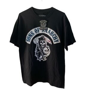 Sons of Anarchy Graphic T Shirt Black Reaper Licensed Bikercore Festival Sz Med