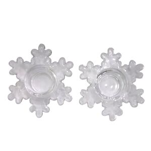 Glass Snowflake Tealight Holders