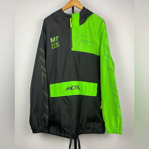 Meta Black Green Coding Coder Pullover Hooded Multipocket Windbreaker Jacket