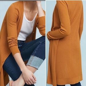 Anthropologie Meadow Rue Cali Ribbed  Long Line Cardigan Sweater