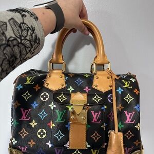 Limited Edition Takashi Murakami 2010 Monogram Multicolor Speedy 30.