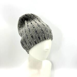 Club Monaco Wool Beaded Beanie Gray Hat Winter