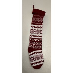 Starry Dynamo red chunky Nordic Christmas stocking