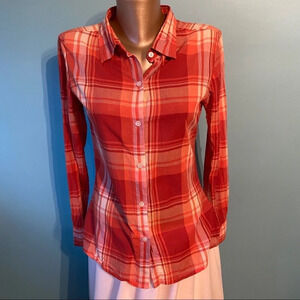 PrAna button up plaid  top