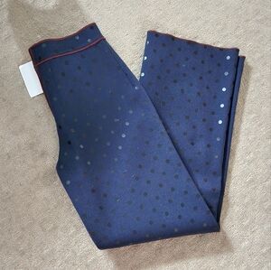 Marc Jacobs Runway $1900 Wide Leg High Waist Flare Dot Wool Pant XS 2 navy