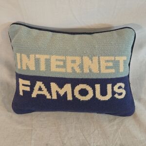 Jonathan Adler Needlepoint "Internet Famous" Throw Pillow New