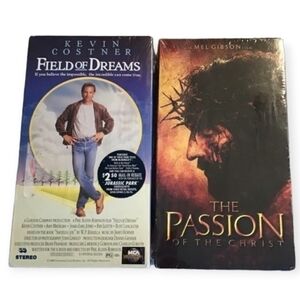 Vintage SEALED New VHS Video Tapes Field of Dreams The Passion of Christ NOS‌‌