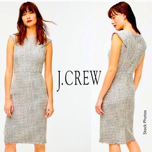 J. CREW Wool Blend Sheath Dress in Metallic Tweed (0)