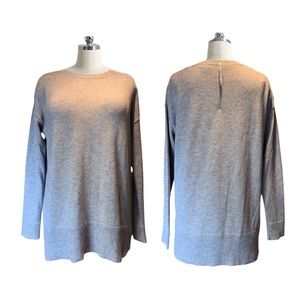 H&M zip back sweater tunic in light grey size S