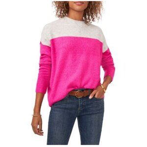 Vince Camuto Extended Shoulder Colorblock Sweater in Paradox Pink Sz: XL NWT