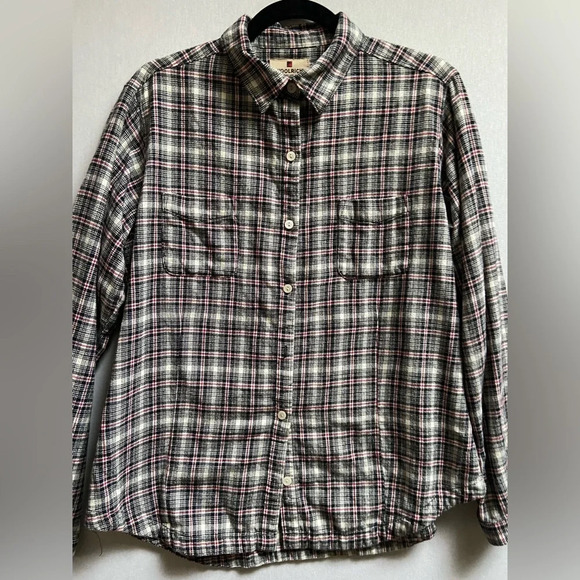 Woolrich red black plaid flannel button collar  shirt - Picture 3 of 9