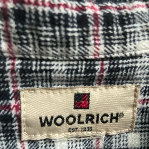 Woolrich red black plaid flannel button collar  shirt - Picture 5 of 9