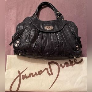 Junior Drake large black leather shoulder bag in excellent condition.