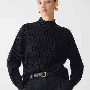 J.Crew Relaxed Rollneck Chunky Sweater Black Small