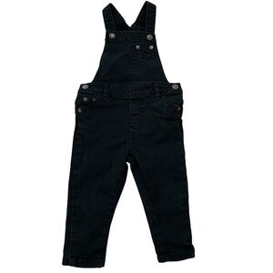 Carter's Toddler’s Unisex Black Straight Leg Overalls 18 Months Silver Hardware