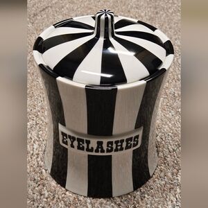 C- Jonathan Adler BLACK & WHITE vice Eyelashes Jar... ⚡️RARE