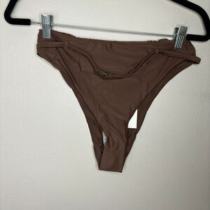 Andie Womens Bikini‎ Bottom Medium Brown Belted Riviera High Waisted Swim Bottom