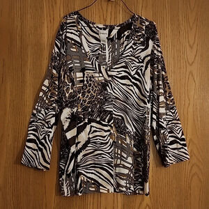 Chico's Women's Top Size 3 (XL) Animal Print