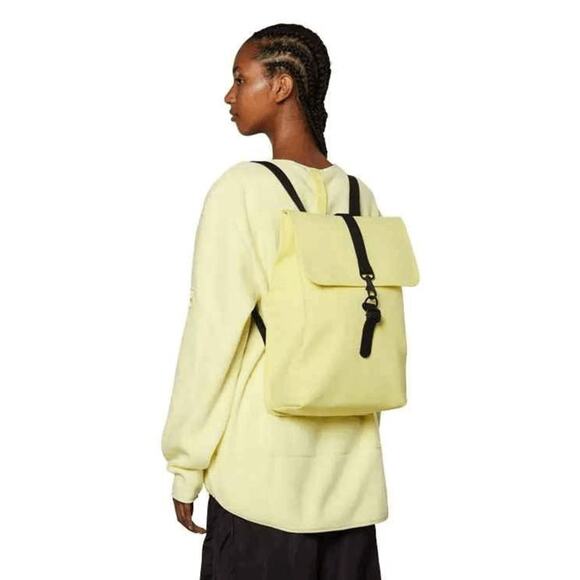 NWT Rains Unisex Straw Yellow Waterproof Matte Shell Rucksack BackPack 13400 - Picture 4 of 11