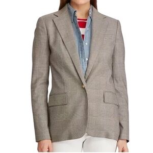 Lauren Ralph Lauren Blazer Glen Check Plaid Tartan Single Breast 1 Button Sz 18W