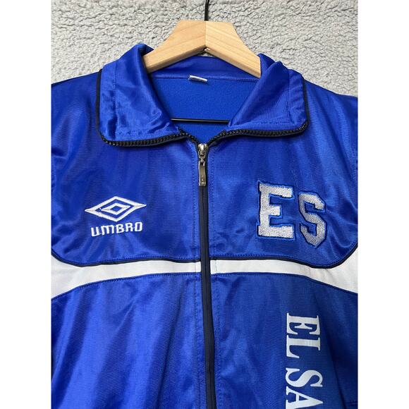 Umbro El Salvador Football Soccer Jacket Small Full Zip Windbreaker Blue Sport - Picture 3 of 16