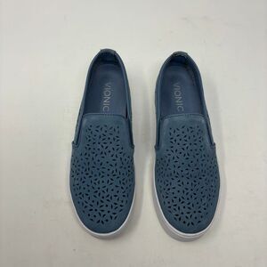 Vionic‎ Shoes Women's 5 Light Blue Suede Midi Perforated Slip On Sneakers