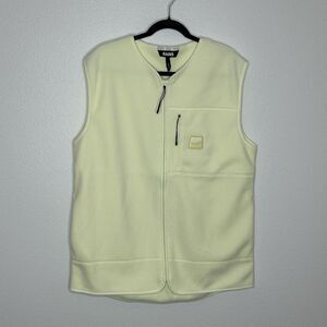 RAINS Oversized Fleece Vest Size L Straw Yellow‎ Lightweight Sporty Outdoors NEW