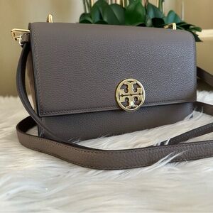 New Tory Burch Miller Pebbled Leather Shoulder Bag