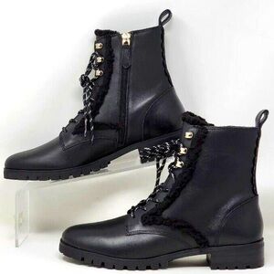 Kate Spade | Raquelle Leather Lace Up Lug Sole Combat Boots Black Size 6.5