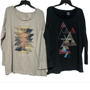 Old Navy Boyfriend Active long sleeve bundle of two Tees