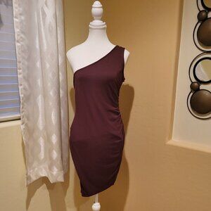 AVLN Studio Dress One Shoulder Size S NWOT Color: Chocolate