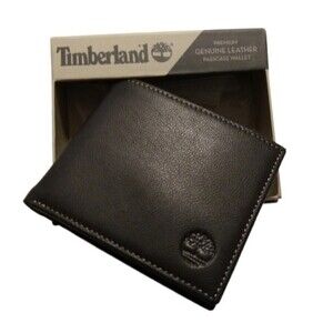 Timberland Pebble Leather Brown Men's Wallet Logo Embossed